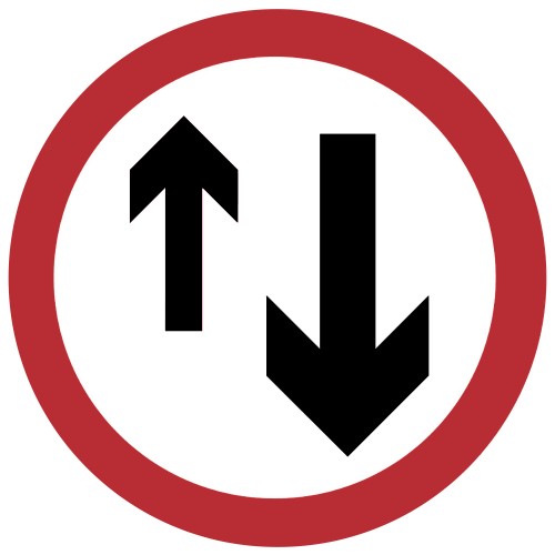 Priority To Oncoming Traffic Plate 750mm | Manchester Safety Services